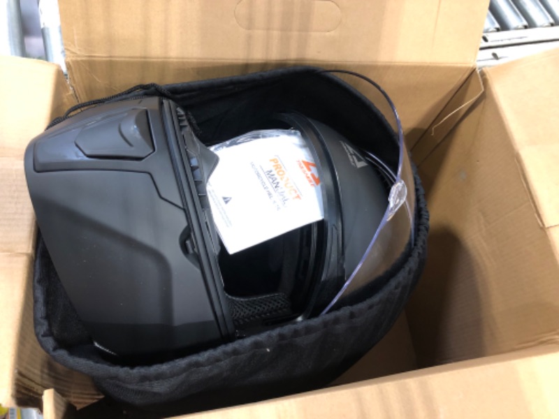View 4 of TRIANGLE Flip up Motorcycle Modular Helmet Dual Visor Full Face Helmet for Adult Men and Women DOT Approved X-Large Black