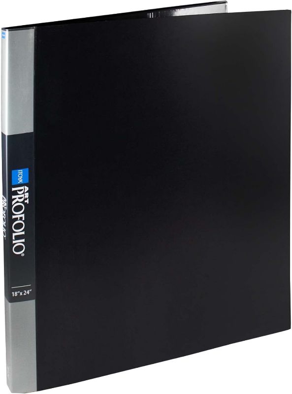 Photo 1 of Itoya Original Art ProFolio 18x24 Black Photo Album Book with 48 Pages - Photo Album Art Portfolio Folder for Artwork - Picture Book Portfolio Binder - Presentation Binder Photo Book 18X24 Clear