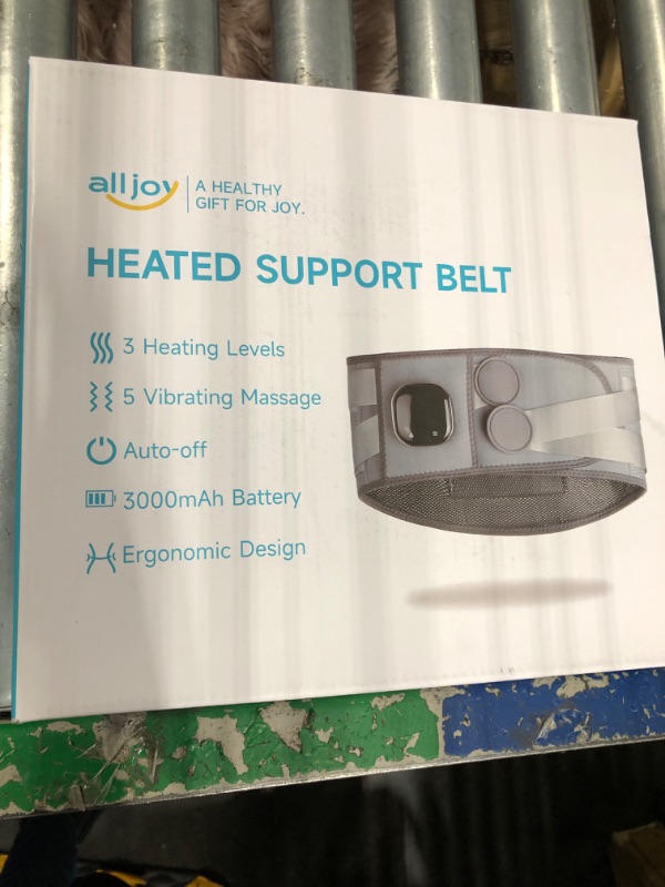 Photo 2 of ALLJOY Cordless Heating Pad for Back, 59" Lower Back Massager Heating Pad for Back Pain Relief, Mens Heated Back Support Brace Battery Powered Heat Pad, 3 Heating Levels 5 Vibration Massage