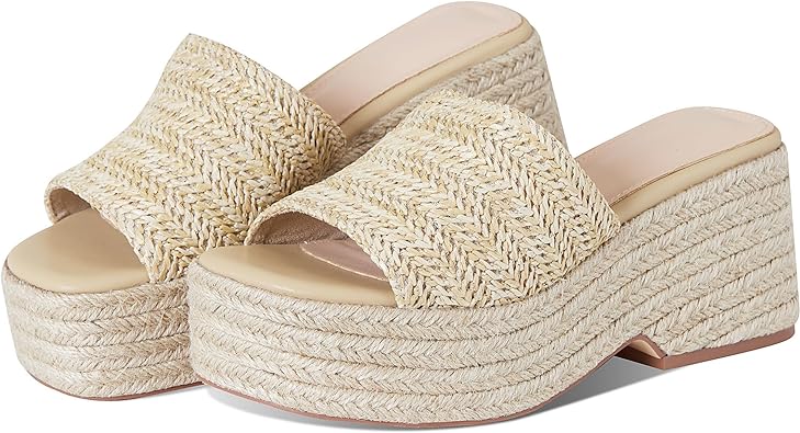 Photo 1 of  Platform Slip on Espadrille Sandals for Women Wedges Slides Bohemia Sandals Flatform Open Toe Beach Sandals Size 6