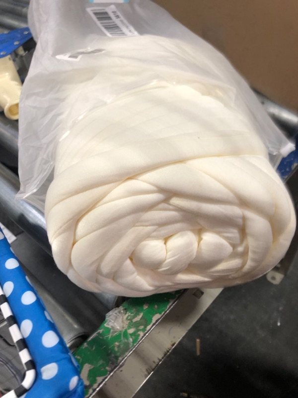 Photo 1 of Giant Arm Knitting Chunky Yarn for Braided Knot Throw Blanket, Jumbo Chunky Yarn Big Twist Tubular Yarn Soft Extra Thick Yarn, Bulky Hand Knit Yarn, DIY Weave Craft Crochet Yarn (Milk White 2.2lb)