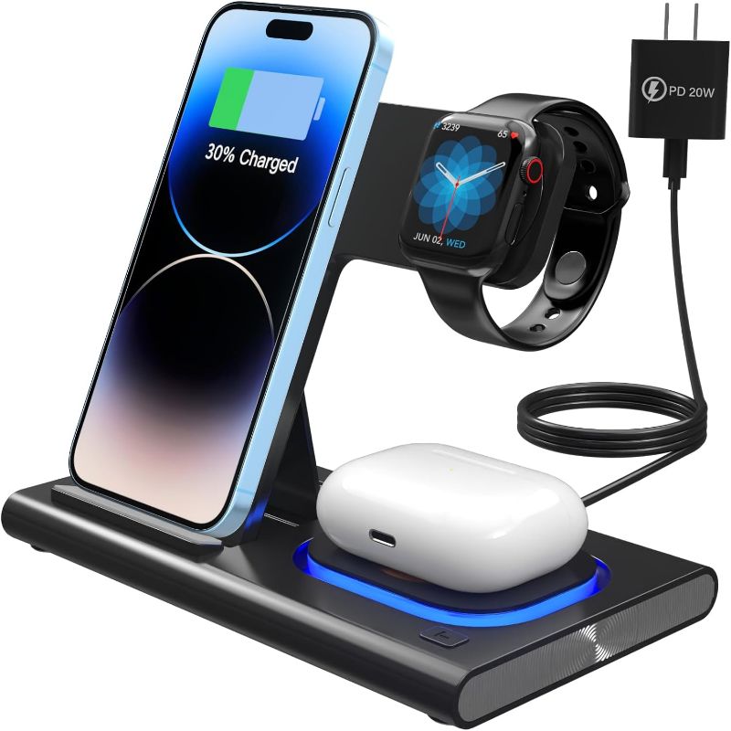 Photo 1 of 4 in 1 Wireless Charger,Charging Station for Apple Devices Foldable Charging Dock