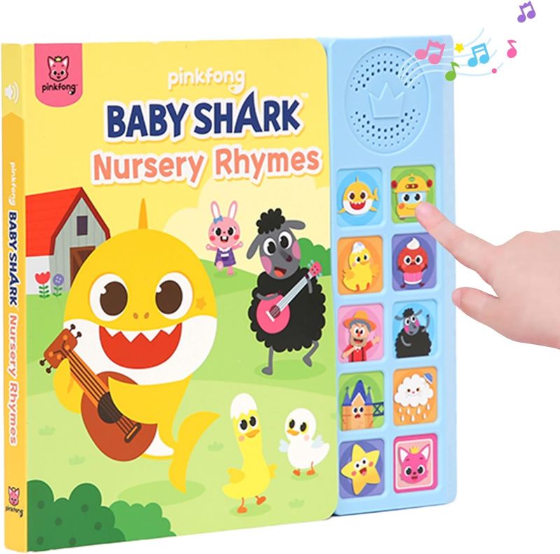 Photo 1 of Baby Shark Nursery Rhymes 10 Button Sound Book Pinkfong Baby Shark Children S Early Learning Books Interactive Learning Books for Toddlers Learning

