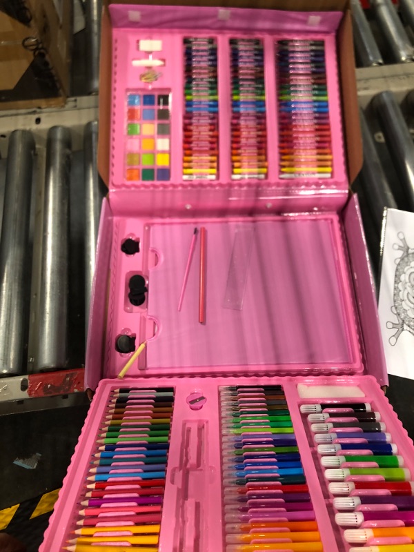 Photo 1 of 241 PCS Art Supplies, Drawing Art Kit for Girls Boys Teens, Artist Beginners Craft Set with Trifold Easel, Sketch Pad, Coloring Book, Pastels, Crayons, Pencils(Pink)
