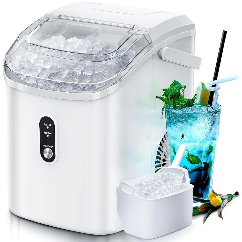 Photo 1 of ***FOR PARTS ONLY - ALL SALES ARE FINAL***
Nugget Countertop Ice Maker with Soft Chewable Pellet Ice, Automatic 34lbs in 24 Hours,Pebble Portable Ice Machine with Ice Scoop, Self-Cleaning, One-Click Operation, for Kitchen,Office White