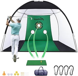 Photo 1 of **SIMILAR ITEM**  Ponsonbay Golf Net, Upgraded Golf Practice Net with Fairway for Backyard Driving, Golf Hitting Net Kit for Garage, Range, Swing & Chipping Training Indoor & Outdoor with Mat, Real Balls, Tee, Stakes