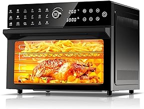 Photo 1 of 32QT Extra Large Air Fryer, Toaster Oven Air Fryer Combo, 360°Hot Air Circulation for Healthier Food, 1800W Preset Dual Cook, 13"Pizza Cooking, 20-in-1 Double-Rack Oven, 7-Accessory, Transparent Door