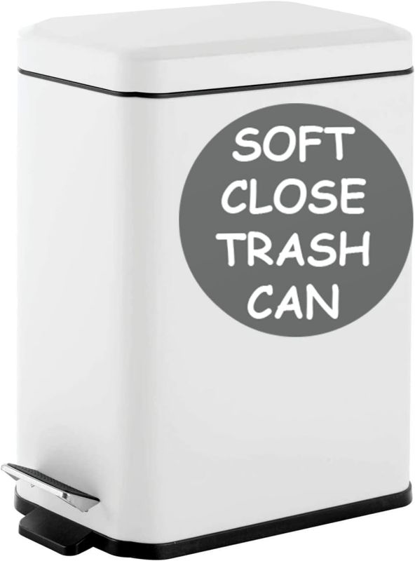 Photo 1 of *BLACK* Homie Soft Close, Slim Trash Can 3.6 Gallon with Anti - Bag Slip Liner and Lid, Use as Mini Garbage Basket, Slim Dust Bin, or Decor in Bathroom, Restroom, Kitchen, or Bedroom 