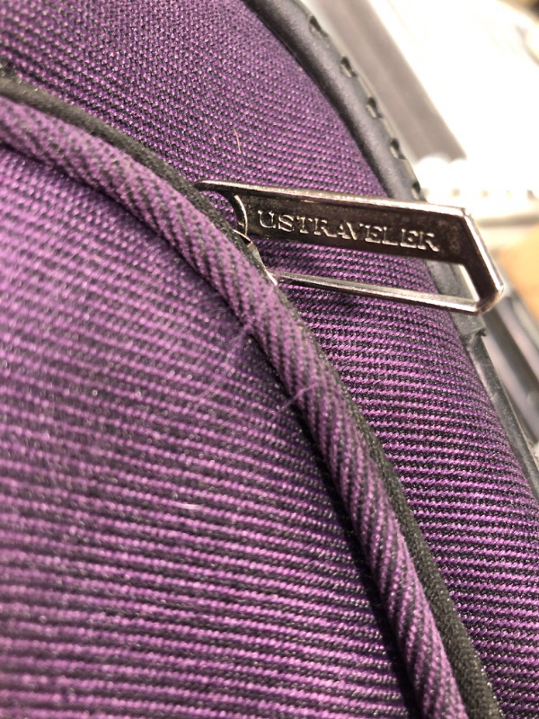 Photo 4 of ****USED*** U.S. Traveler Aviron Bay Expandable Softside Luggage with Spinner Wheels, Purple, Checked-Large 31-Inch Checked-Large 31-Inch Purple