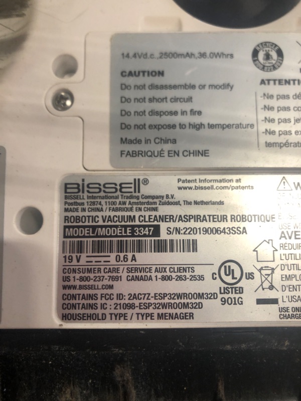 Photo 5 of **USE FOR PARTS ONLY** Bissell SpinWave Pet Robot, 2-in-1 Wet Mop and Dry Robot Vacuum, Rotating Mop Pads Scrub Floors, WiFi Connected with Structured Navigation, 3347 for Carpet
