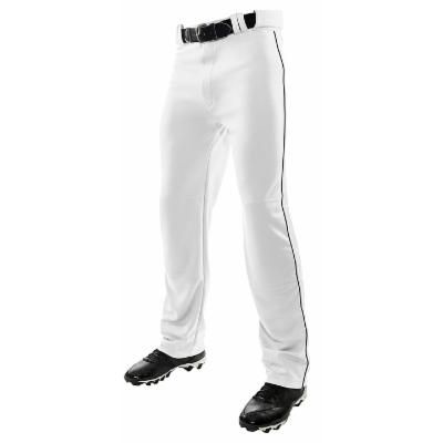 Photo 1 of MVP Open Bottom Baseball Pants with Braid Youth X-Large White with Black Braid