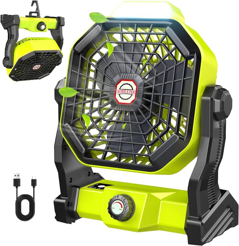 Photo 1 of ****FAN NON FUNCTIONAL//ONLY THE LIGHT WORKS**** 
Rechargeable Battery Operated fan, Portable Camping Fan with Light 