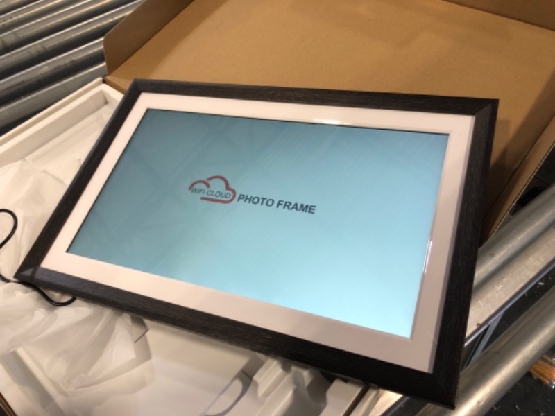 Photo 1 of Frameo 15.6 Inch 32GB Large WiFi Digital Picture Frame wood1920 * 1080 IPS FHD Touch Screen Electronic Smart Digital Photo Frame Wall Mountable Auto-Rotate iOS Android Easy Setup to Photos or Video