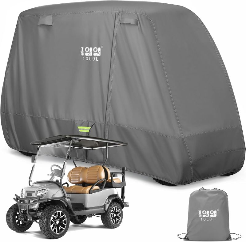 Photo 1 of 10L0L Heavy Duty Golf Cart Cover for 2/4 Passengers EZGO, Club Car and Yamaha, All Weather Outdoor Protection Weatherproof