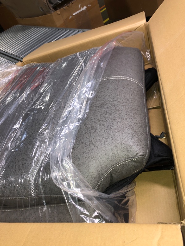 Photo 3 of ***THIS IS FOR THE BACK REST ONLY - THE BASE DOES NOT COME WITH THIS ITEM*** 

SoarFlash Swivel Rocker Recliner PU Leather Chair with Heat Ergonomic Head Adjustment, 360 Degree Swivel Single Sofa Seat Suitable for Living Room(Gray) Grey