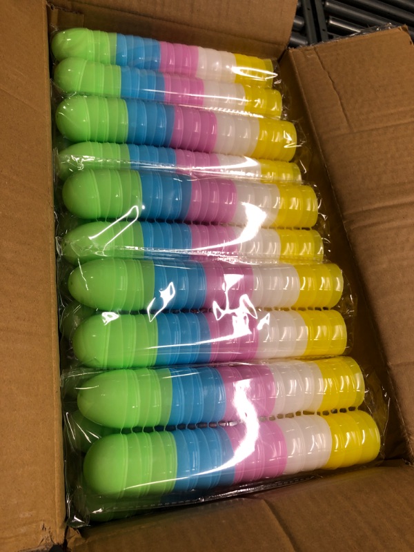 Photo 1 of 1000 PCS 2.4" Plastic Easter Eggs Bulk, Empty Easter Eggs in 5 Colors, Fillable Pastel Colorful Easter Eggs with Hinge, Perfect for Easter Hunt, Basket Stuffers Fillers and Easter Theme Party Favors