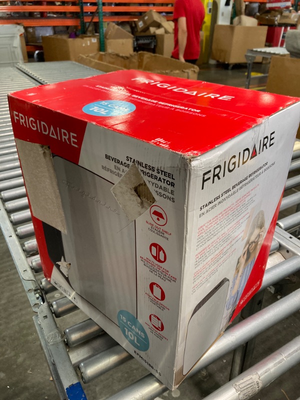 Photo 1 of FRIGIDAIRE Portable 10L, 15-can Mini Fridge Brushed Stainless Rugged Refrigerator, EFMIS188-SS