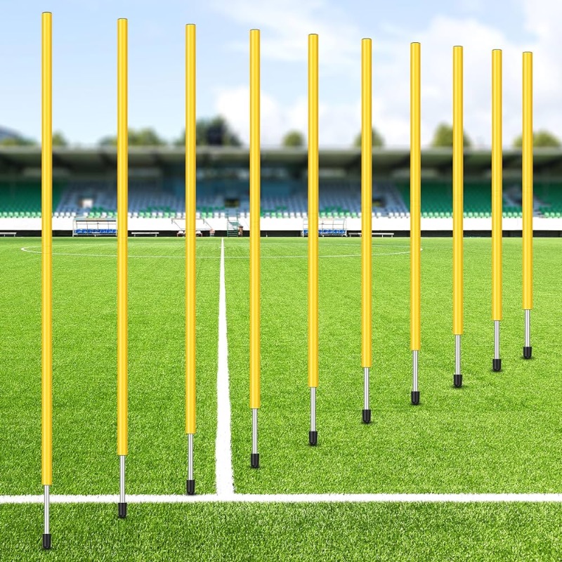 Photo 1 of Blulu Training Agility Poles 5ft Forza Slalom Adjustable Soccer Training Poles Soccer Training Sticks Agility Training Equipment for Football Sport Football Soccer Speed Training