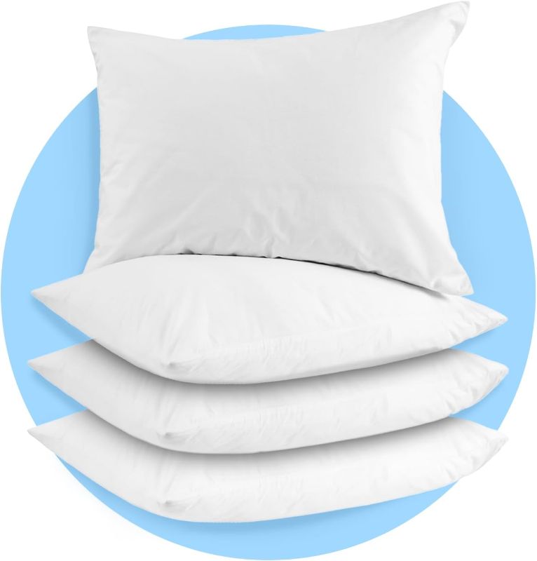 Photo 1 of Avalon Pillow Cases Standard Size White Pillow Cases Set of 4 Cotton Blend 200 TC Pillow Covers Soft & Breathable Perfect for Home & Hospital, Hotel Quality Queen Pillow Protectors 17 1/2 x 17 1/2 inches