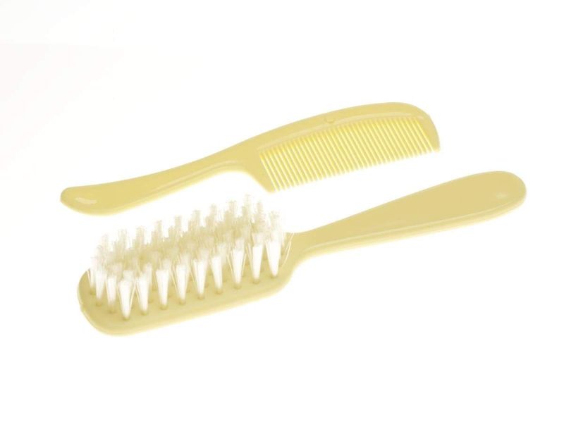 Photo 1 of Infant/Baby Plastic Hair Brush and Comb Set, Soft nylon bristles are gentle on scalp