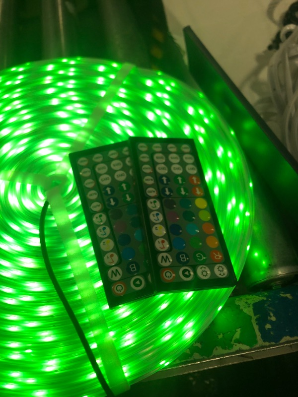 Photo 4 of 300ft Outdoor LED Strip Lights Waterproof With self-adhesive back,IP68 Outside Led Lights Strips Waterproof with Bluetooth App Remote,Music Sync RGB Exterior Led Rope Lights,for Balcony,Deck,Roof,Pool 300FT(Outdoor Waterproof)