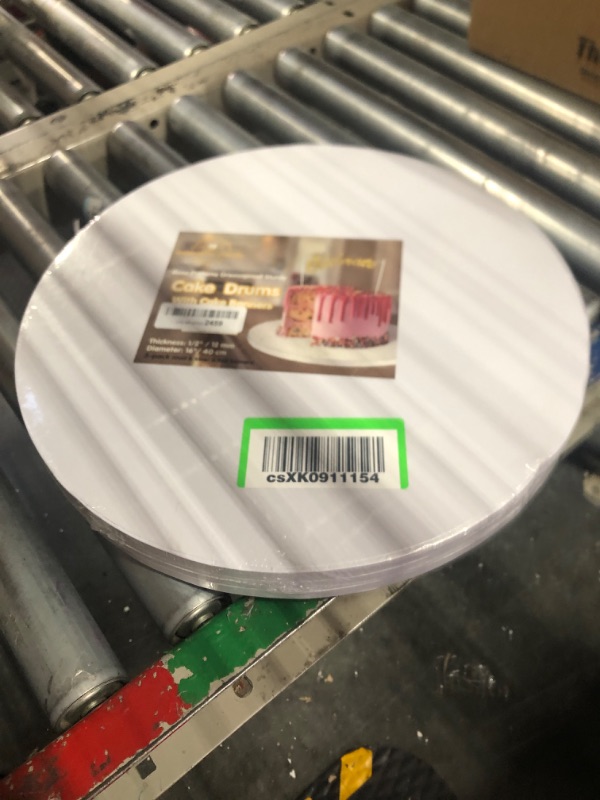 Photo 1 of 16 Inch Cake Drums with Banner Cake Topper-Cake Board Round White(3-Pack) 1/2 Inch Thick Cake Boards Sturdy, Greaseproof for Birthday Wedding Multi-Tiered Party Cake Boards by GBF

