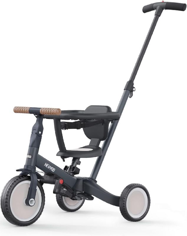 Photo 1 of *SIMILAR COLOR* newyoo 5 in 1 Toddler Tricycle with Parent Steering Push Handle for 1,2,3 Years Old Boys and Girls, Kids Push Trike, Toddler Bike with Removable Pedals, Adjustable Seat and Handle, Blue, TR006 Bue-006 TR006