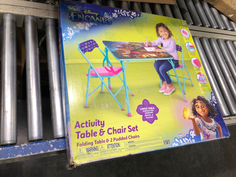 Photo 1 of Disney's Encanto Kids Folding Table & Chairs Set for Kid and Toddler 36 Months Up To 7 years, Includes: 1 Table (36"L x 24"W x 20"H), 2 Chairs (13"L x 13.5"W x 21"H) Weight Limit: 70 lb