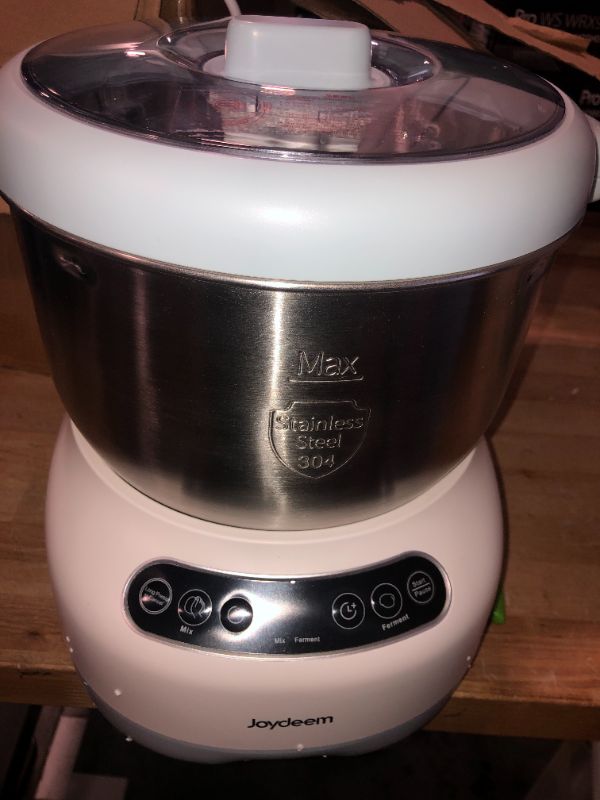 Photo 4 of **FOR PARTS**Joydeem Electric Dough Maker with Ferment Function, Microcomputer Timing, Face-up Touch Panel, 6.6Qt, 304 Stainless Steel, JD-HMJ7L