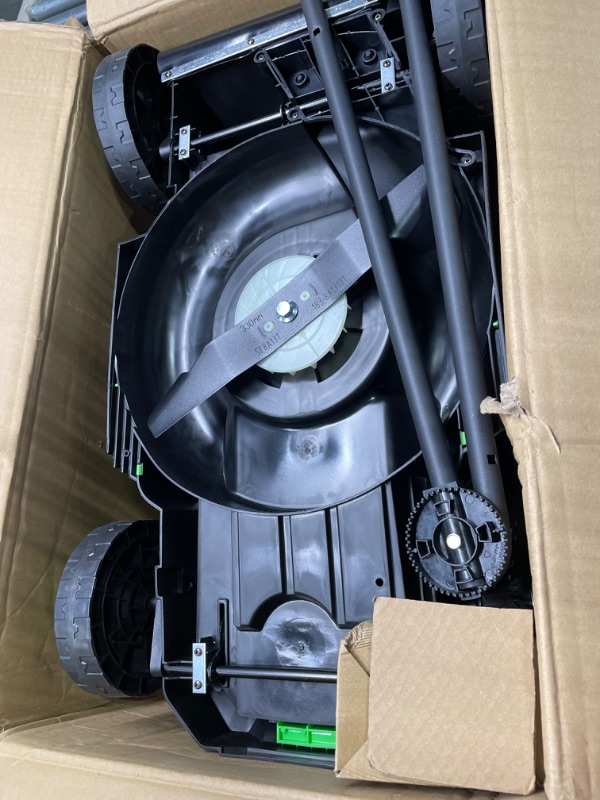 Photo 2 of **USED FOR PARTS** SOYUS Electric Lawn Mower Cordless, 13 Inch 20V Lawn Mowers with Brushless Motor, 5-Position Height Adjustment, 4.0Ah Battery & Charger Included 13-Inch Lawn Mower w/1x4.0 Battery