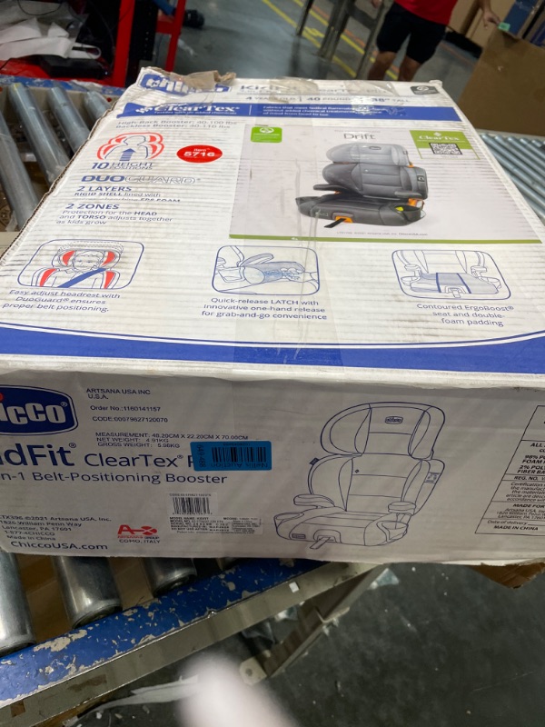 Photo 3 of Chicco KidFit ClearTex Plus 2-in-1 Belt-Positioning Booster Car Seat, Backless and High Back Booster Seat, for Children Aged 4 Years and up and 40-100 lbs. | Drift/Grey KidFit Plus with ClearTex® No Chemicals Drift/Grey