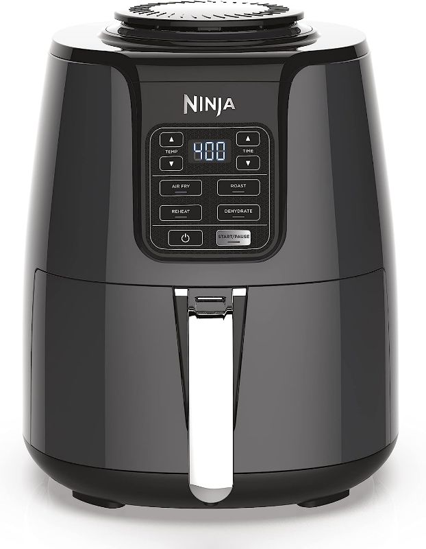 Photo 2 of Ninja AF101 Air Fryer that Crisps, Roasts, Reheats, & Dehydrates, for Quick, Easy Meals, 4 Quart Capacity, & High Gloss Finish, Black/Grey 4 Quarts