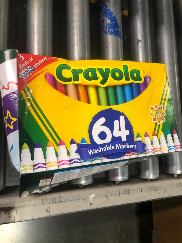 Photo 2 of Crayola Washable Marker Set, School Supplies, Gel, Window, Broad Line Markers, 64ct & Ultimate Crayon Collection Coloring Set, Kids Indoor Activities At Home, Gift Age 3 plus - 152 Count