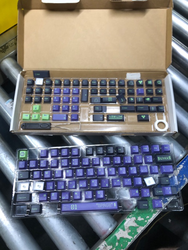 Photo 3 of Keycaps Purple and Black, MOLGRIA 128 Set Unit-01 Keycaps for Gaming Keyboard, PBT Cherry Profile Dye Sublimation Keycaps for Gateron Kailh Cherry MX 104/87/74/61 60/75 Percent Keyboard
