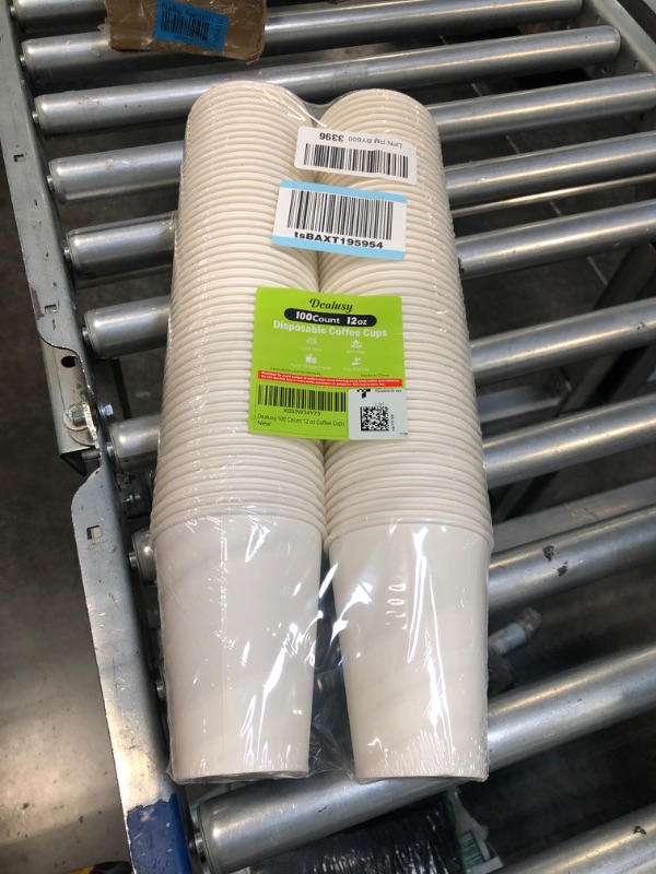Photo 1 of 100 Count 12 oz Coffee Cups, Leak-Free Food Safe Paper Cups 12 oz, Disposable Coffee Cups, Hot Paper Coffee Cups 12oz, White Paper Cups for Cold and Hot Drinks 12 OZ 100 Count