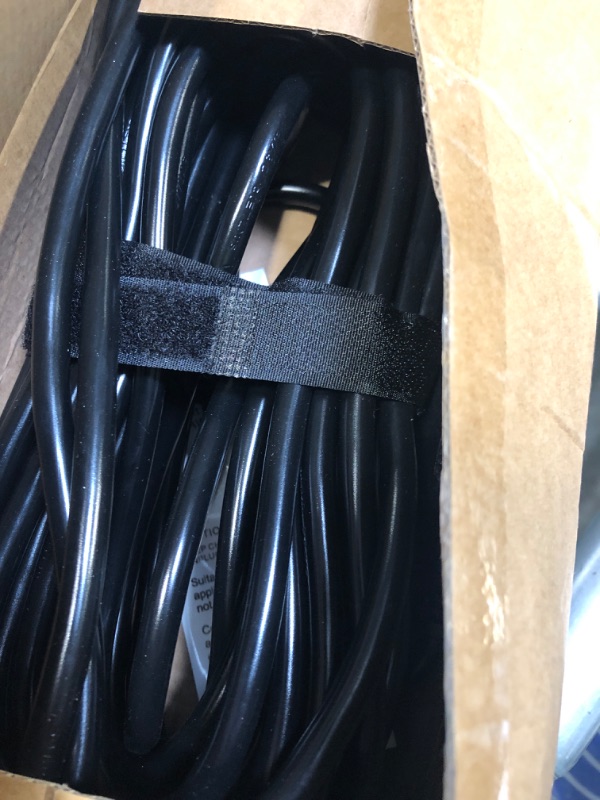 Photo 1 of 50 FT 16 Gauge Black Indoor Outdoor Extension Cord Waterproof, Flexible Cold Weather 3 Prong Electric Cord Outside, 13A 1625W 125V 16AWG SJTW, ETL Listed HUANCHAIN Black 50 foot