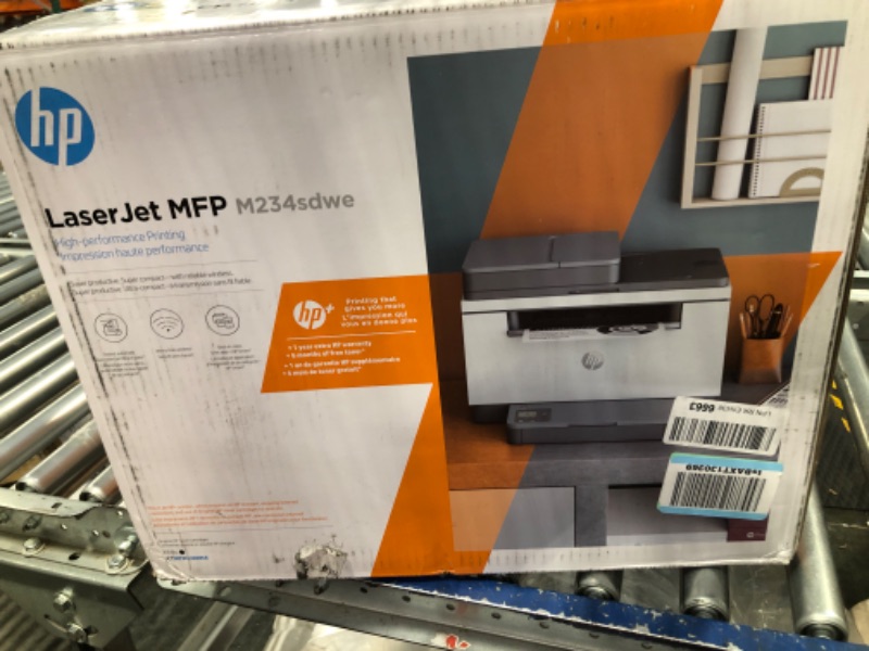 Photo 2 of HP LaserJet MFP M234sdwe Wireless Black and White All-in-One Printer with built-in Ethernet & fast 2-sided printing, HP+ and bonus 6 months Instant Ink (6GX01E)