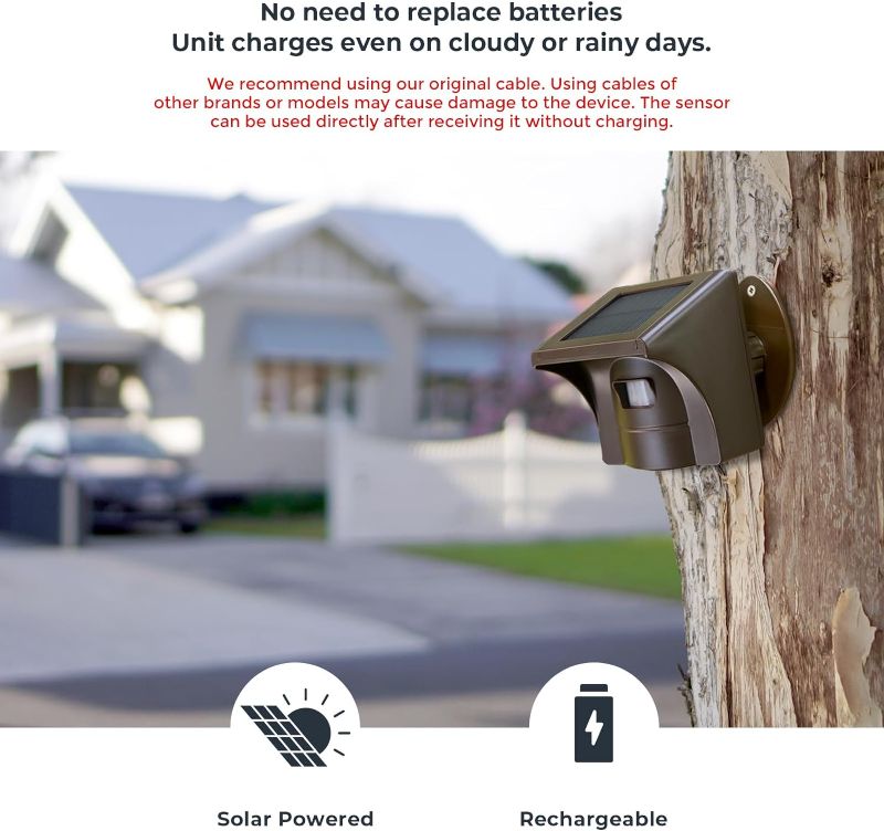 Photo 2 of eMACROS 1/2 Mile Long Range Solar Wireless Driveway Alarm Outdoor Weather Resistant Motion Sensor & Detector-Security Alert System-Monitor & Protect Outside Property