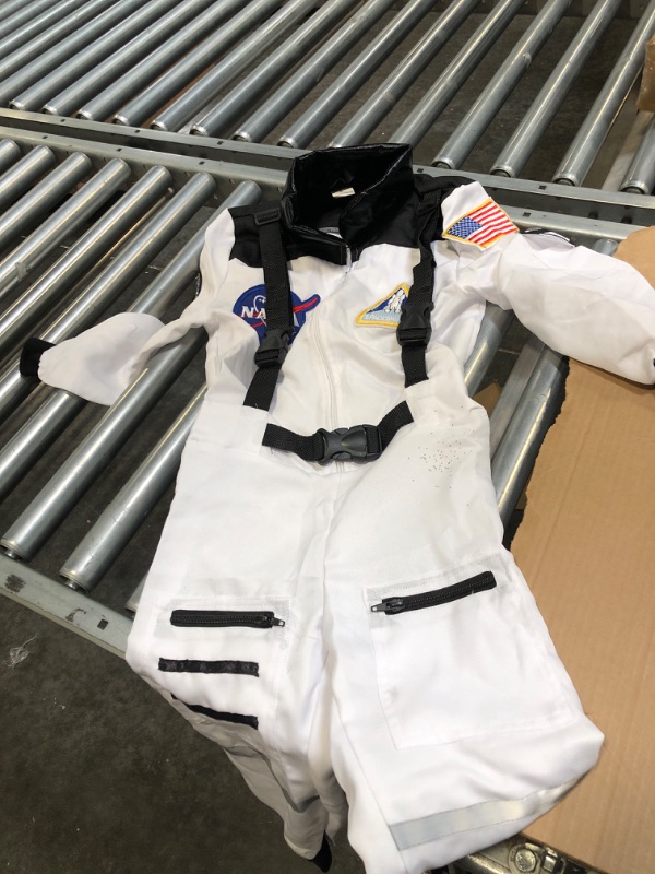 Photo 1 of DreamJ Astronaut Costume for Adult Kids Men’s Space Suit Toddler Spaceman Flight Jumpsuit Halloween Cosplay Costume size 4