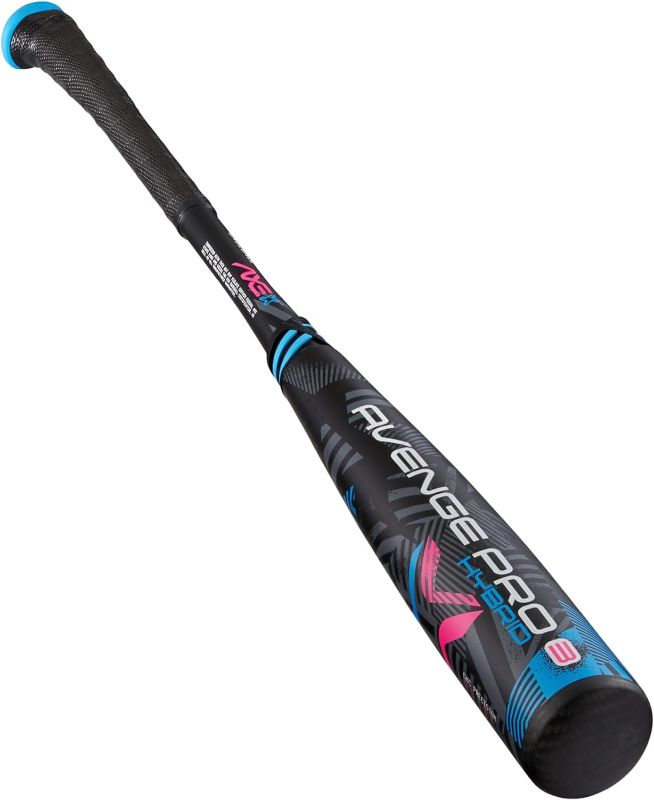 Photo 1 of Axe | Avenge Pro 3 Hybrid | USA Baseball Bat | Drop -10/-8 | 3-Piece Hybrid | 2 5/8" Barrel | Black/Blue/Pink