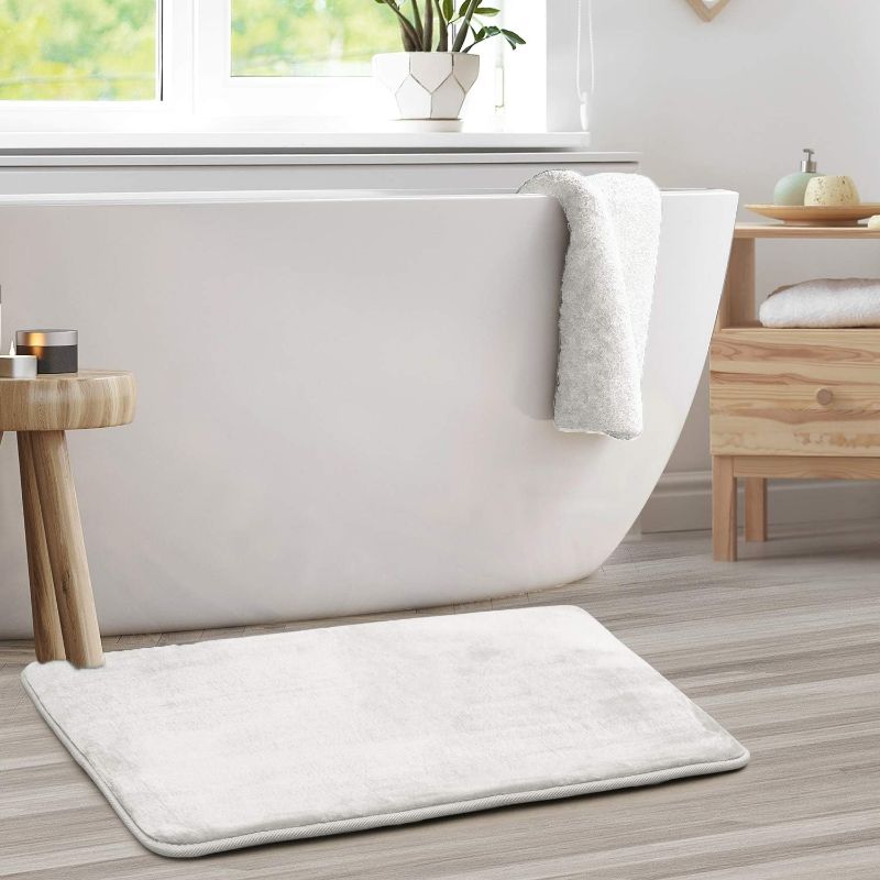 Photo 1 of  4 piece Bathroom Rugs, Velvet Memory Foam Bath Mat, Non-Slip, Machine Washable Bath Rugs