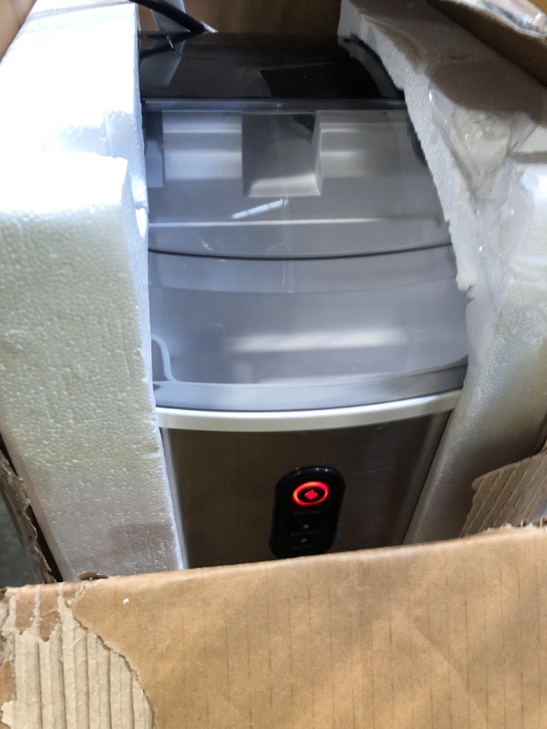 Photo 3 of *** NOT FUNCTIONAL**** SELLING AS PARTS***** Portable Ice Maker Countertop, 9 Cubes Ready in 6 Mins, 26 lbs in 24 Hours, Self-Cleaning Ice Maker Machine with Ice Bags/Standing Ice Scoop/Ice Basket for Kitchen Office Bar Party, Black