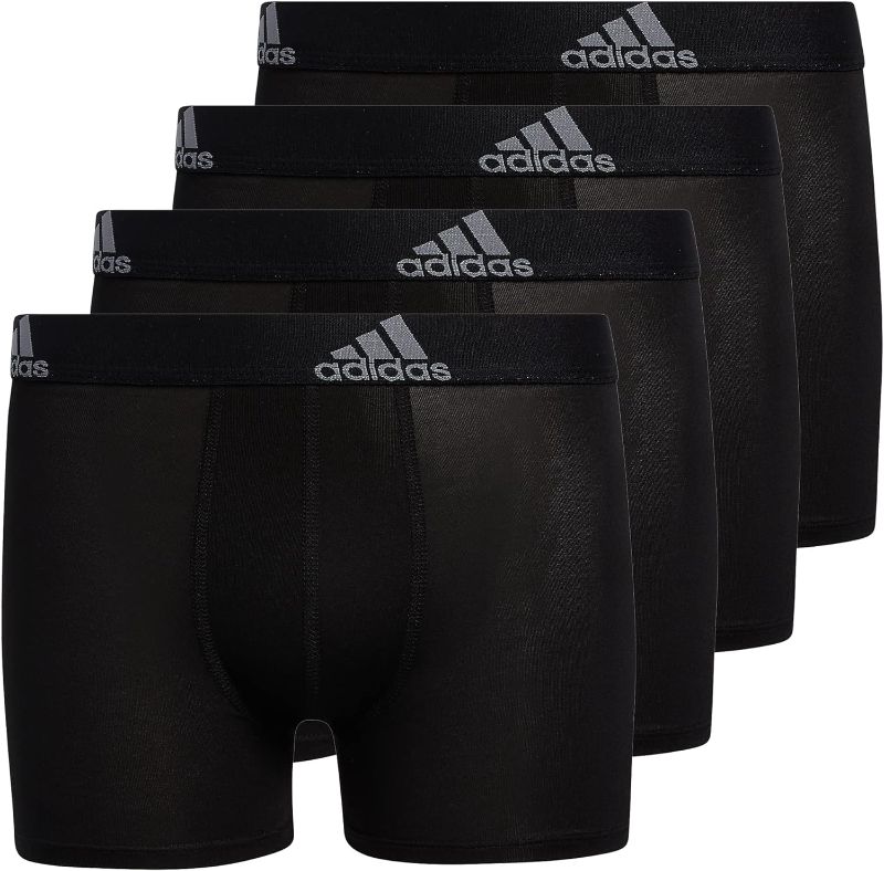 Photo 1 of adidas Kids-Boy's Performance Boxer Briefs Underwear (4-Pack) X-Large Black/Grey