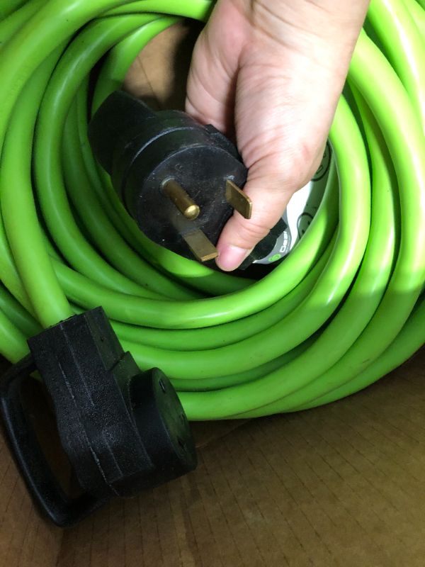 Photo 4 of 50 Amp 15 Feet RV/EV Extension Cord UL Listed, NEMA 14-50P/R Heavy Duty 6/3+8/1 Gauge STW Wire with Grip Handle Green Compatible with Tesla Model 3/S/X/Y EV Charging and RV Trailer
