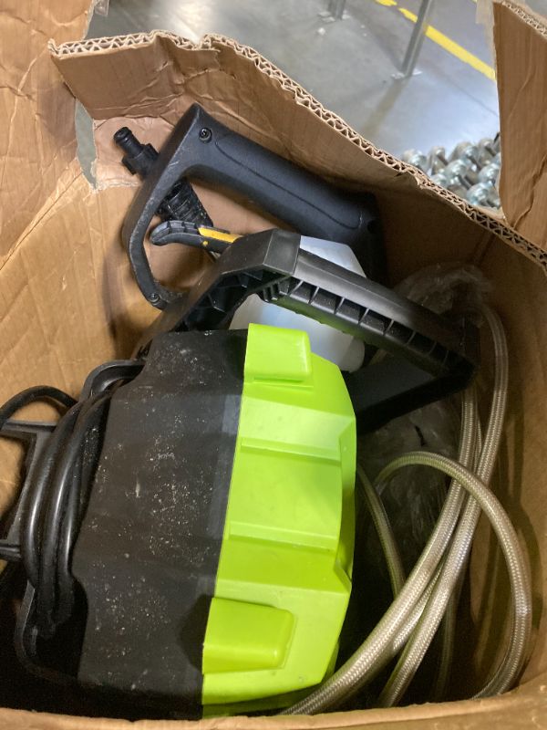 Photo 4 of *** NOT FUNCTIONAL**** SELLING AS PARTS***
Electric High Pressure Washer - Apiuek Portable Washer with 23 FT Water Outlet & 6.6 FT Inlet Hose, Upgraded Foam Cannon, 4 Nozzle Set, Cleans Patios/Cars/Fences/Windows, 3800PSI 2.4GPM Green