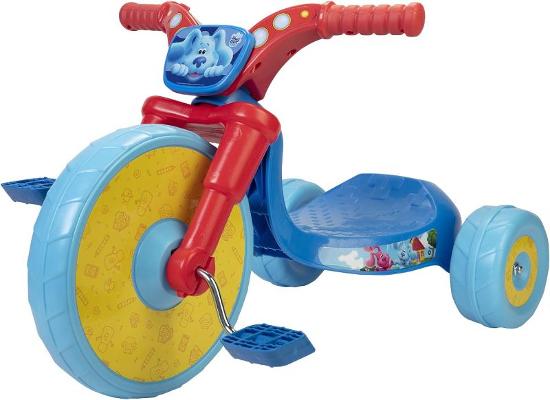 Photo 1 of Blue's Clues & You Ride-On 10" Fly Wheels Junior Cruiser Tricycle with Sounds - Toddler Bike Trike, Ages 18-36M, for Kids 33”-35” Tall - 35 lbs. Weight Limit
