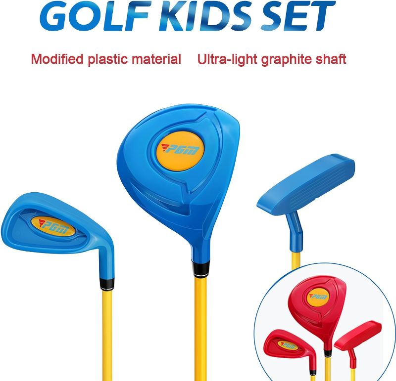 Photo 1 of Children's Golf Club Set - Can Hit Real Balls, Includes Wood, Iron, and Putter Clubs, Great for Beginner Boys and Girls, Instructional Training Set Yellow 2-3 years ***iN DIFFERENT cOLORS