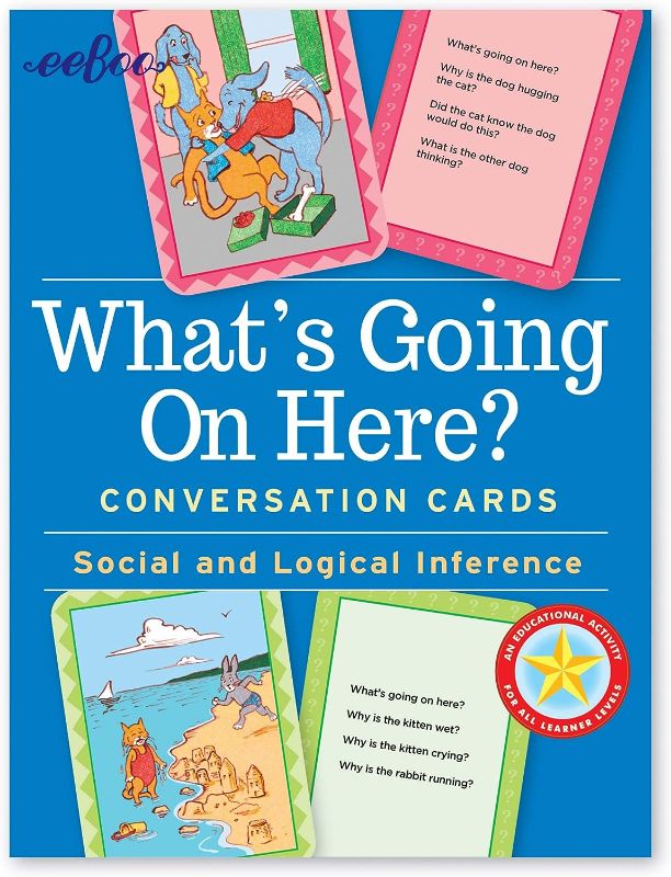 Photo 1 of eeBoo: What's Going on Here? Conversation Flashcards, Develops Empathy Through Friendly Illustrations of Social Situations, Develop Social and Emotional Intelligence, for Ages 3 and up