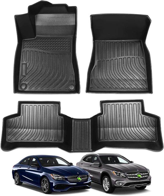 Photo 1 of Cartist Floor Mats Custom Fit for Mercedes-Benz CLA 2014-2019/GLA 2015-2019 All Weather Floor Liner TPE Odorless High Edge Heavy Duty