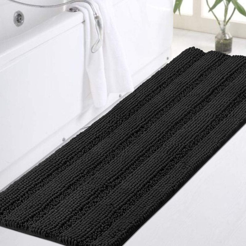 Photo 1 of  Non Slip Shaggy Chenille Microfibers Bathroom Rug Grey Bathroom Mat
***Stock photo shows a similar item*** 